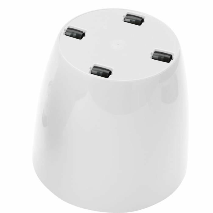 Garden ID Cache-pot brillant Shiny Blanc avec roulettes 30 x 27 cm