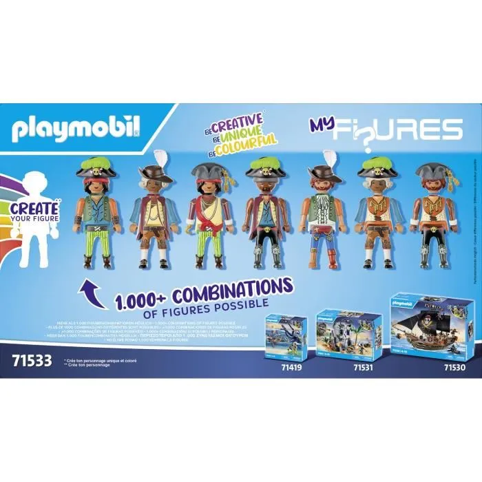 Playmobil 71533 - My Figures : Pirates - Set de 4 figurines pirates avec accessoires - Jeu de construction pour enfants à partir de 4 ans