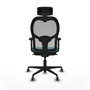 Piqueras y Crespo Chaise de Bureau avec Appui-tête 2D036G2 Turquoise