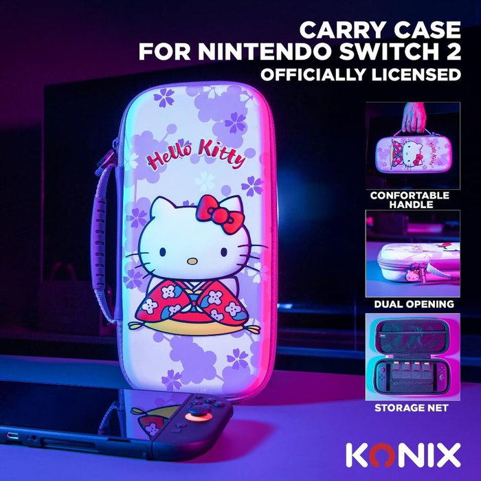 Konix Housse de protection Hello Kitty pour Nintendo Switch, Rose, Motif 3D
