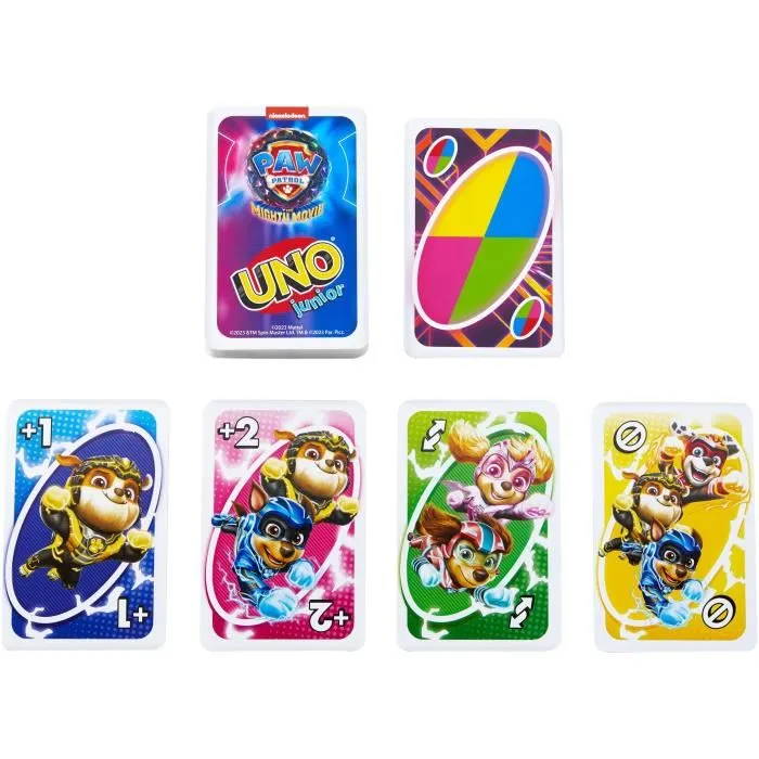 Mattel Games UNO Junior PAW Patrol La Super Patrouille Jeu de cartes pour enfants 3 ans et plus 56 cartes HPY62