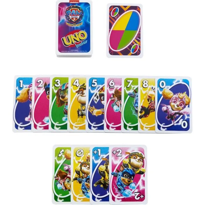 Mattel Games UNO Junior PAW Patrol La Super Patrouille Jeu de cartes pour enfants 3 ans et plus 56 cartes HPY62