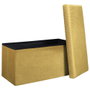 Home Deco Factory Pouf coffre Giulia jaune moutarde