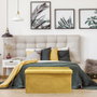Home Deco Factory Pouf coffre Giulia jaune moutarde