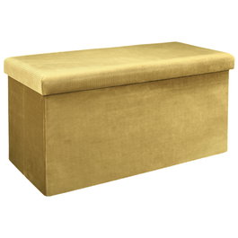 Home Deco Factory Pouf coffre Giulia jaune moutarde