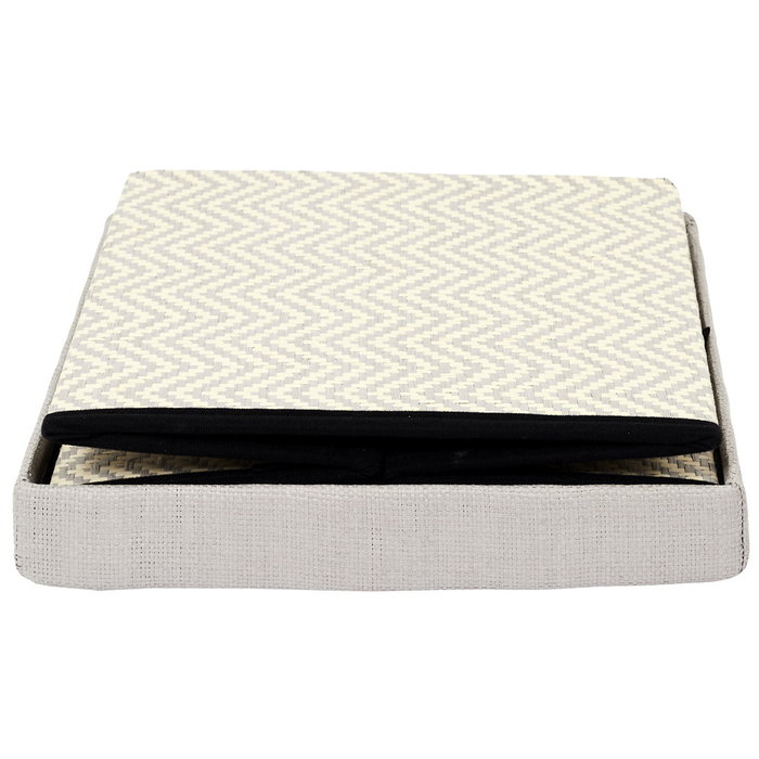 Home Deco Factory CAJA-PUF PLEGABLE TRENZADO GRI Gris Home Deco Factory CAJA-PUF PLEGABLE TRENZADO GRI Gris