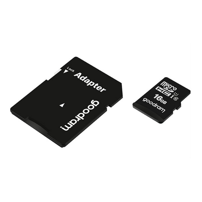 Goodram Carte Mémoire Micro SD 16 Go Classe 10 UHS-I avec Adaptateur M1AA-0160R12 Goodram Carte Mémoire Micro SD 16 Go Classe 10 UHS-I avec Adaptateur M1AA-0160R12