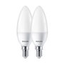 Ampoule Bougie Philips E 7 W E14 806 lm Ø 3,8 x 11,4 cm 2 Unités (4000 K)