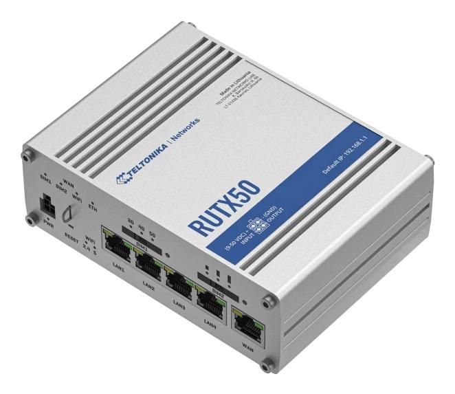 Teltonika Networks RUTX50 Routeur Industriel 5G Dual-SIM avec 5 Ports Gigabit Ethernet, Wi-Fi Double Bande et RutOS
