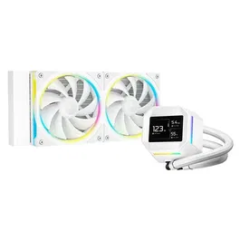 Deepcool LM240 R-LM240-WHDMMC-1 - Watercooling All-In-One 240 mm Blanc avec Écran IPS Personnalisable 2.4" - Pompe 6e Génération 2500-3400 tr/min