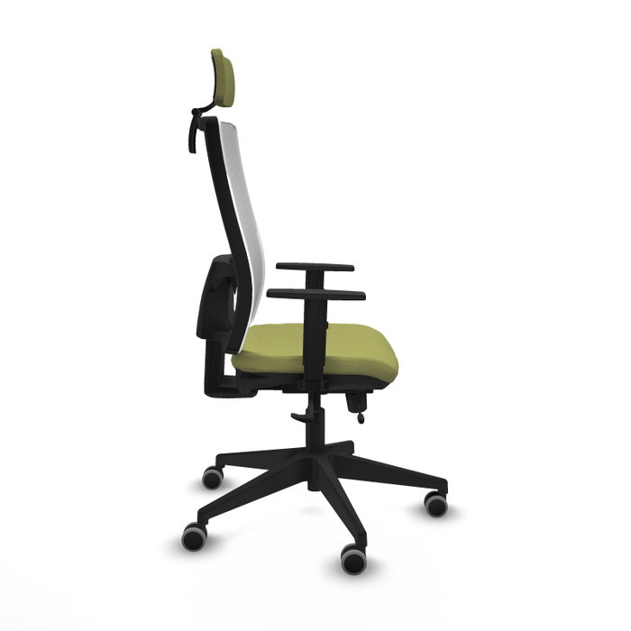 Piqueras y Crespo Chaise de Bureau Horna avec Appui-tête et Soutien Lombaire, Vert Olive et Blanc Piqueras y Crespo Chaise de Bureau Horna avec Appui-tête et Soutien Lombaire, Vert Olive et Blanc
