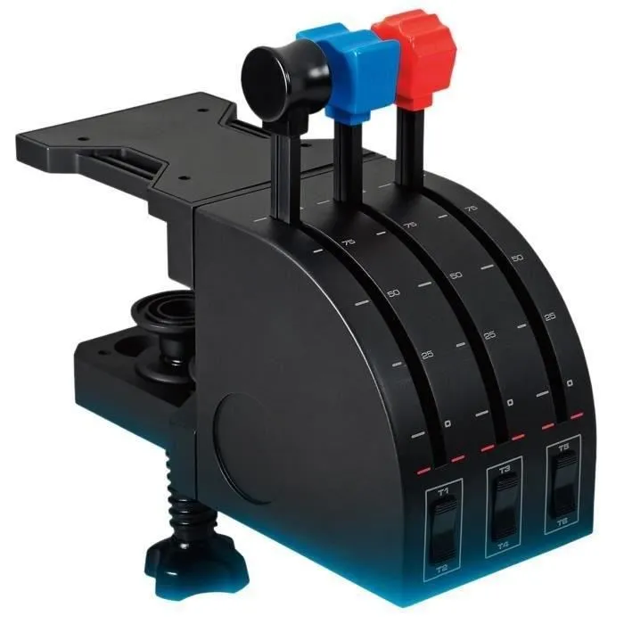 Logitech G Saitek Pro Flight - Manette simulateur de vol filaire pour PC - 3 leviers et 9 commandes programmables - Noir Logitech G Saitek Pro Flight - Manette simulateur de vol filaire pour PC - 3 leviers et 9 commandes programmables - Noir