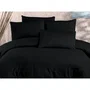 Parure de Lit King Size - Housse de Couette 220 x 240 cm et 2 Taies d'Oreiller 60 x 60 cm - Coton 80%, Polyester 20% - Noir