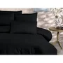 Parure de Lit King Size - Housse de Couette 220 x 240 cm et 2 Taies d'Oreiller 60 x 60 cm - Coton 80%, Polyester 20% - Noir