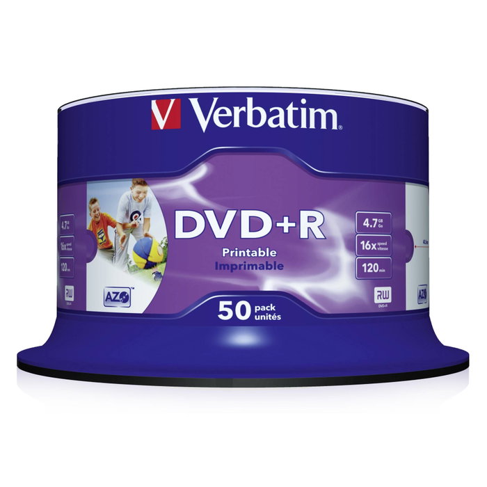 Verbatim DVD+R 4,7 Go 16x Photo Tariina - Lot de 50 disques imprimables Verbatim DVD+R 4,7 Go 16x Photo Tariina - Lot de 50 disques imprimables