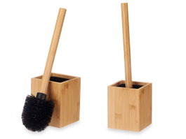 BERILO Porte-brosse et brosse de toilette en Bambou