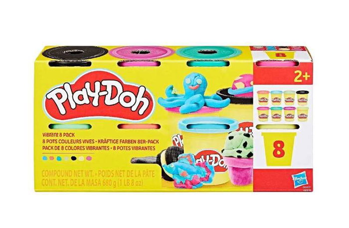 Playdoh 8 couleurs arc-en-ciel, pack de 8 pots de 85 g