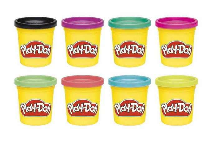 Playdoh 8 couleurs arc-en-ciel, pack de 8 pots de 85 g