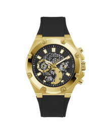 Guess GW0334G2 avec boîtier doré et bracelet noir