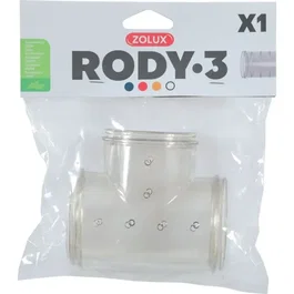 Zolux Tube en T pour cage rongeur Rody3 et RodyLounge - Connecteur 3 voies transparent pour hamster et souris - 1 pièce