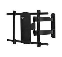 B-Tech Support mural double bras ultra-mince pour écran plat avec inclinaison et pivotement, VESA 600 x 400, idéal pour installations commerciales et domestiques