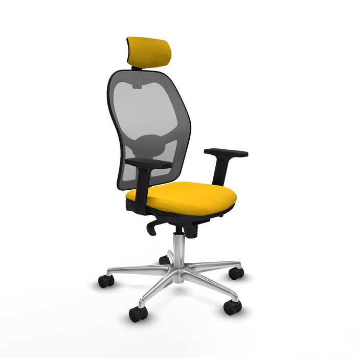 Piqueras y Crespo Chaise de Bureau Jorquera avec Appui-tête Jaune Piqueras y Crespo Chaise de Bureau Jorquera avec Appui-tête Jaune