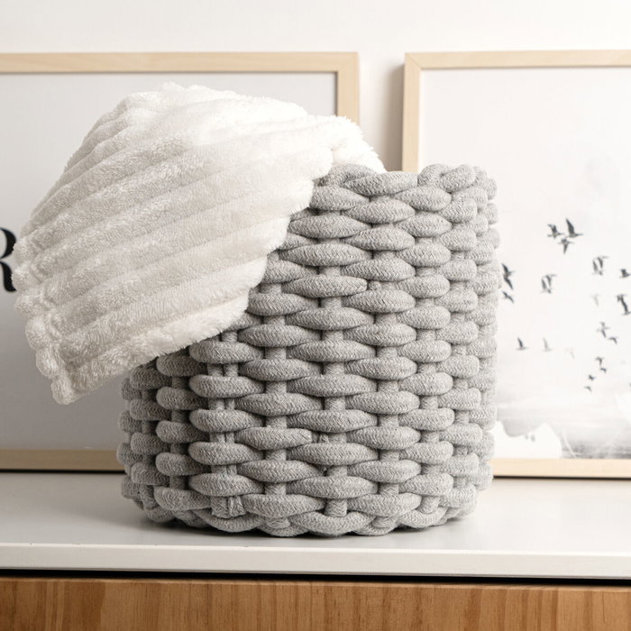 Vinthera Panier Moa 23x21 cm Gris en Textile