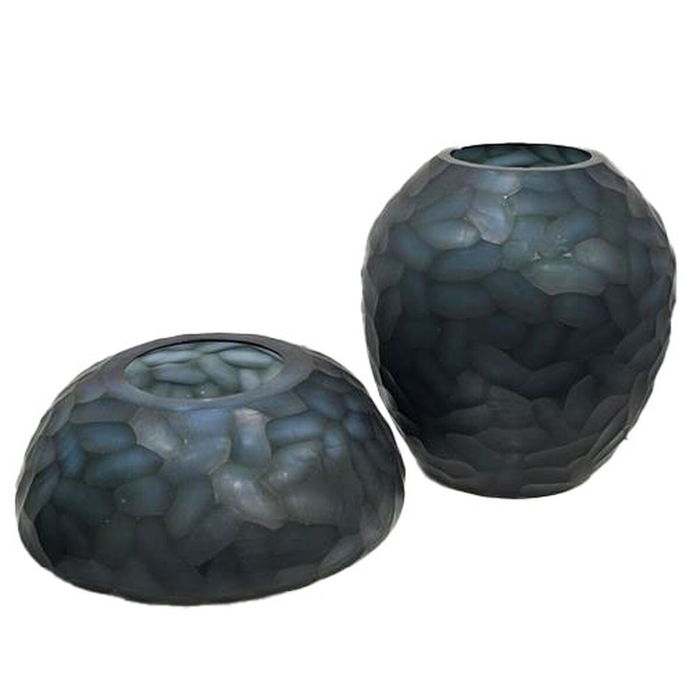 Vase Home ESPRIT Bleu Verre Moderne 29 x 29 x 30 cm