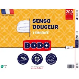 Couette DODO SENSO DOUCEUR, tempérée, 350 g/m², en percale de coton, lavable à 40°C, Blanc, 200 x 200 cm
