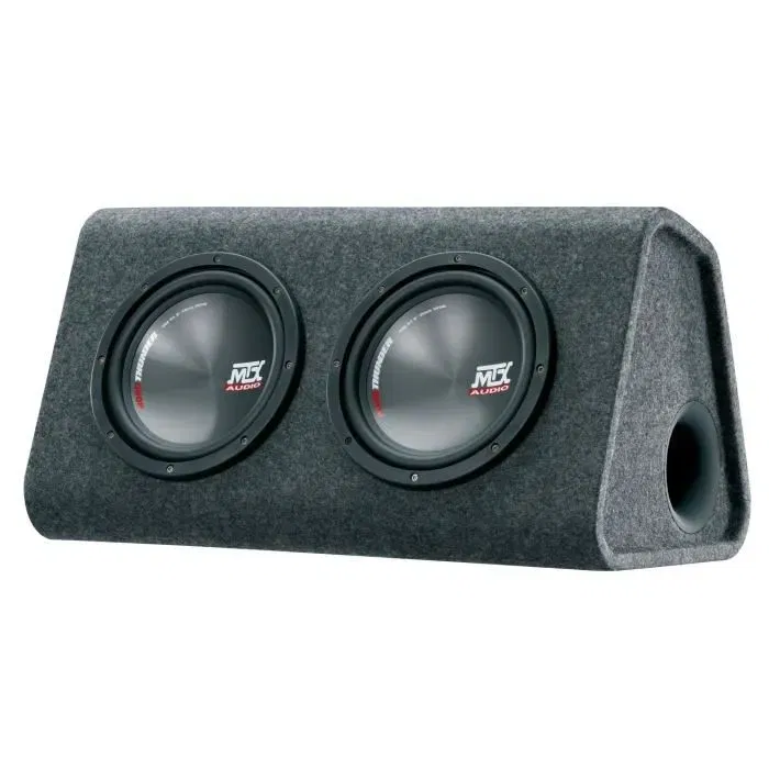 MTX AUDIO Caisson de grave actif avec 2 subwoofers de 20 cm, ampli Classe D 240W RMS, filtre actif et télécommande
