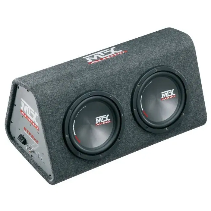 MTX AUDIO Caisson de grave actif avec 2 subwoofers de 20 cm, ampli Classe D 240W RMS, filtre actif et télécommande