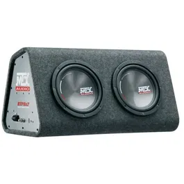 MTX AUDIO Caisson de grave actif avec 2 subwoofers de 20 cm, ampli Classe D 240W RMS, filtre actif et télécommande