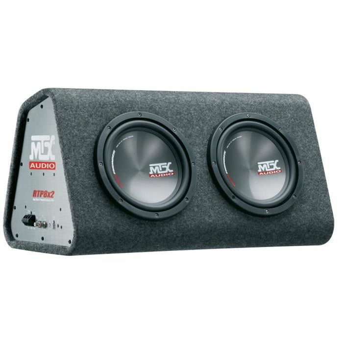MTX Audio Caisson de grave actif RTP8x2 avec 2 subwoofers de 20 cm, 240W RMS, Noir MTX Audio Caisson de grave actif RTP8x2 avec 2 subwoofers de 20 cm, 240W RMS, Noir