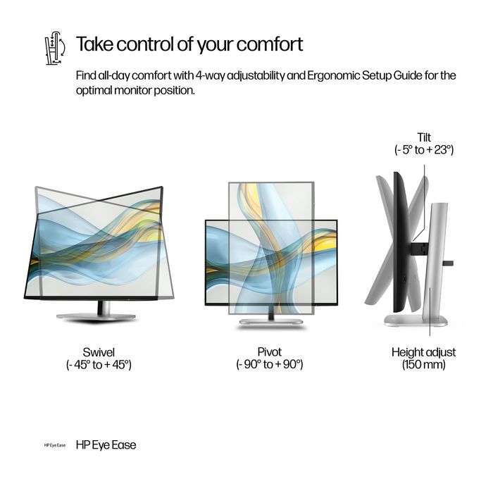HP - Écran PC professionnel HP Series 5 Pro 24 pouces WUXGA 100 Hz, sans bords 3 côtés, reglable, recyclé - Réf. 524pn HP - Écran PC professionnel HP Series 5 Pro 24 pouces WUXGA 100 Hz, sans bords 3 côtés, reglable, recyclé - Réf. 524pn