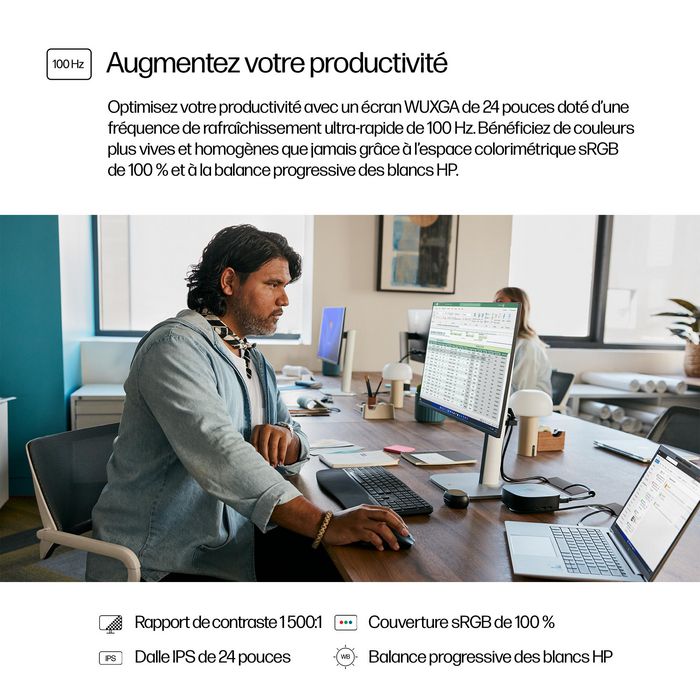 HP - Écran PC professionnel HP Series 5 Pro 24 pouces WUXGA 100 Hz, sans bords 3 côtés, reglable, recyclé - Réf. 524pn HP - Écran PC professionnel HP Series 5 Pro 24 pouces WUXGA 100 Hz, sans bords 3 côtés, reglable, recyclé - Réf. 524pn