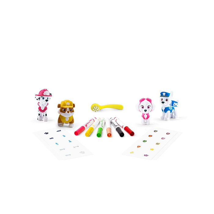 Crayola Washimals Set 4 Mascotas Patrulla Canina 74-0290 - Jouet créatif lavable Paw Patrol avec marqueurs et autocollants pour enfants dès 3 ans
