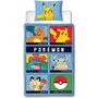 Pokemon Parure de lit réversible Battle en microfibre, 140x200 cm avec taie 63x63 cm