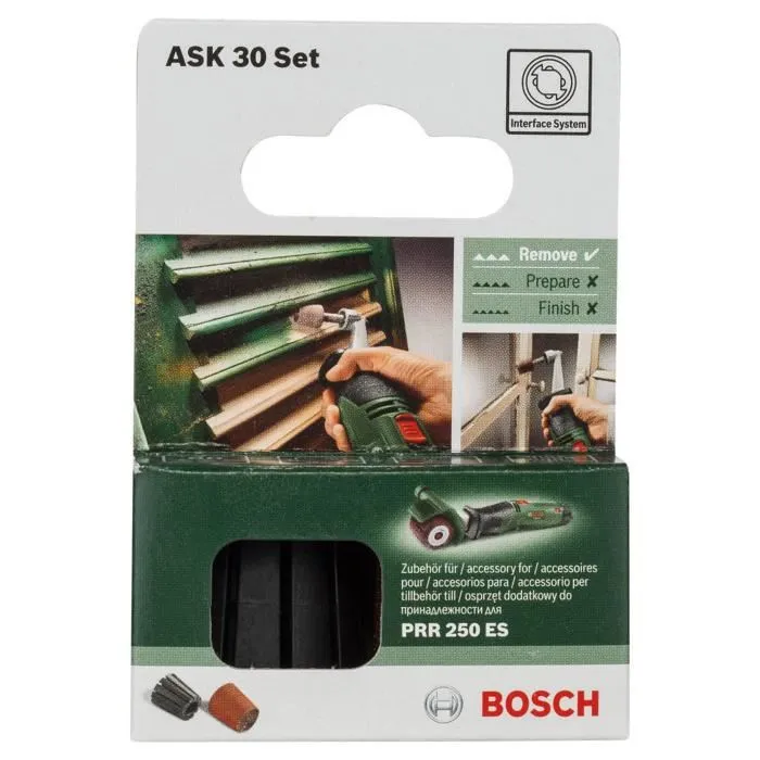 Bosch Set porte-manchon et manchon abrasif conique - Accessoire pour Texoro, Grain 80, Largeur 30 mm Bosch Set porte-manchon et manchon abrasif conique - Accessoire pour Texoro, Grain 80, Largeur 30 mm