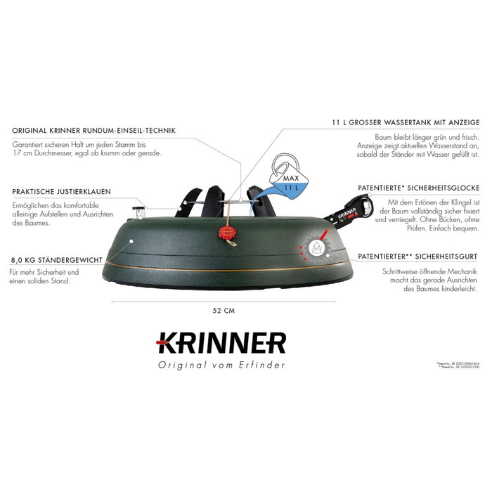 Krinner Ultra Grip+ XXL Support de sapin de Noël 4,0 m / 17 cm / 11 L Krinner Ultra Grip+ XXL Support de sapin de Noël 4,0 m / 17 cm / 11 L