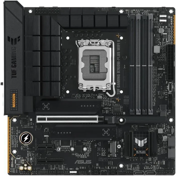 Asus TUF GAMING B760M-PLUS WiFi II Carte mère micro ATX - Intel B760, Socket LGA 1700, DDR5, Wi-Fi 6E, 2.5 Gigabit Ethernet Asus TUF GAMING B760M-PLUS WiFi II Carte mère micro ATX - Intel B760, Socket LGA 1700, DDR5, Wi-Fi 6E, 2.5 Gigabit Ethernet