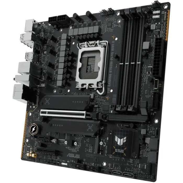 Asus TUF GAMING B760M-PLUS WiFi II Carte mère micro ATX - Intel B760, Socket LGA 1700, DDR5, Wi-Fi 6E, 2.5 Gigabit Ethernet Asus TUF GAMING B760M-PLUS WiFi II Carte mère micro ATX - Intel B760, Socket LGA 1700, DDR5, Wi-Fi 6E, 2.5 Gigabit Ethernet