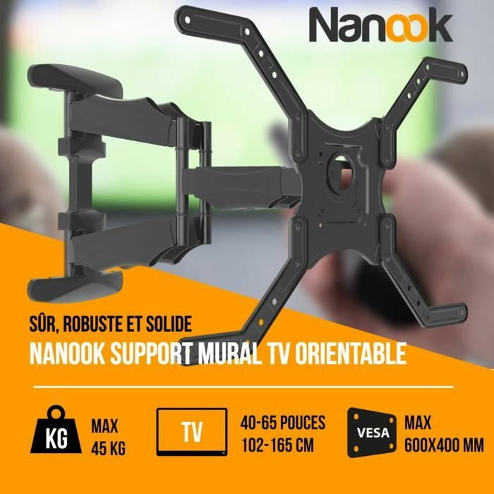 Nanook Support Mural Orientable pour TV 40-65 Pouces