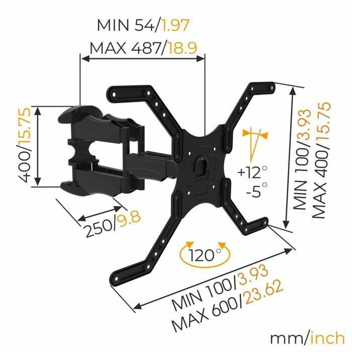 Nanook Support Mural Orientable pour TV 40-65 Pouces