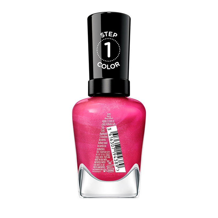 Sally Hansen Miracle Gel Vernis à Ongles 15 ml #531-Berry Best Effort - Système 2 Étapes, Brillant Jusqu'à 14 Jours, Sans Lampe UV