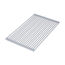 Emuca Egouttoir flexible et enroulable en silicone, acier et plastique, gris