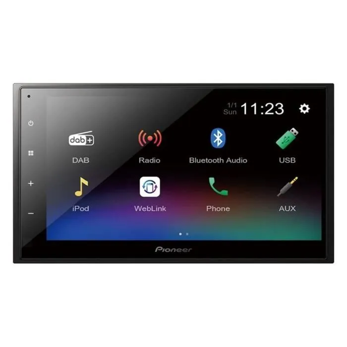 Pioneer DMH-A340DAB - Autoradio Multimédia 2 DIN avec Écran Tactile Capacitif 6.8" - Bluetooth, DAB+, USB, Entrée Caméra de Recul