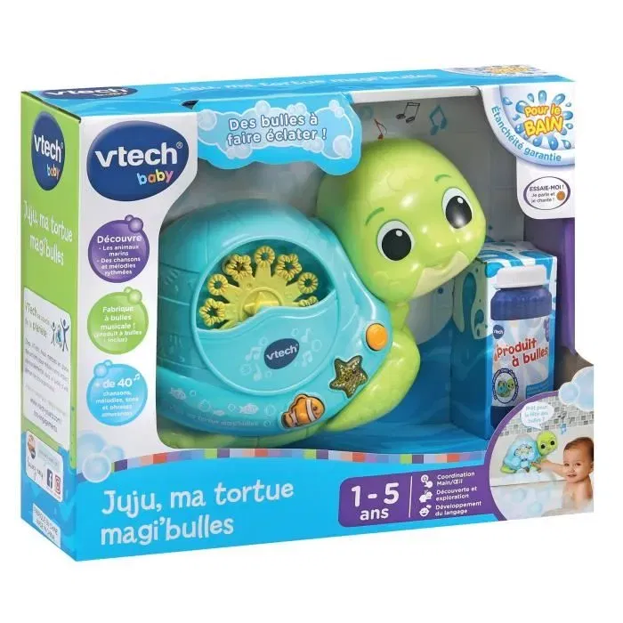 Vtech Baby Tortue Musicale VTECH JUJU MA TORTUE MAGI BULLES - Jouet de Bain avec Bulles, Musique et Sons pour Bébé de 1 à 5 Ans Vtech Baby Tortue Musicale VTECH JUJU MA TORTUE MAGI BULLES - Jouet de Bain avec Bulles, Musique et Sons pour Bébé de 1 à 5 Ans