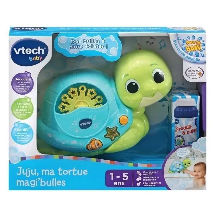 Vtech Baby Tortue Musicale VTECH JUJU MA TORTUE MAGI BULLES - Jouet de Bain avec Bulles, Musique et Sons pour Bébé de 1 à 5 Ans Vtech Baby Tortue Musicale VTECH JUJU MA TORTUE MAGI BULLES - Jouet de Bain avec Bulles, Musique et Sons pour Bébé de 1 à 5 Ans