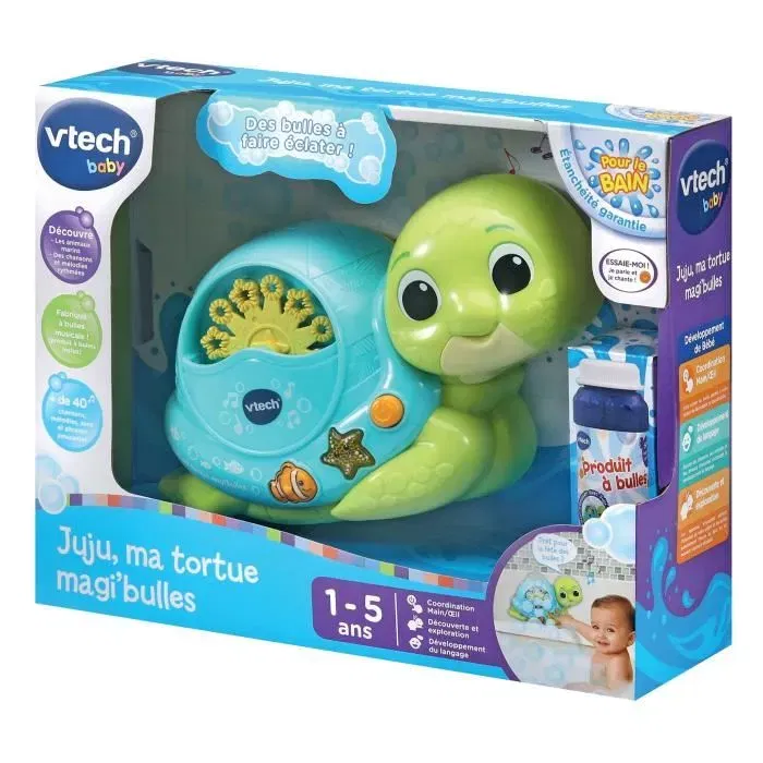 Vtech Baby Tortue Musicale VTECH JUJU MA TORTUE MAGI BULLES - Jouet de Bain avec Bulles, Musique et Sons pour Bébé de 1 à 5 Ans Vtech Baby Tortue Musicale VTECH JUJU MA TORTUE MAGI BULLES - Jouet de Bain avec Bulles, Musique et Sons pour Bébé de 1 à 5 Ans