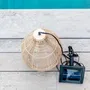 Lumisky HOLIDAY Suspension solaire extérieure LED - Lanterne bohème en vannerie tressée naturel, éclairage blanc chaud - H42 cm